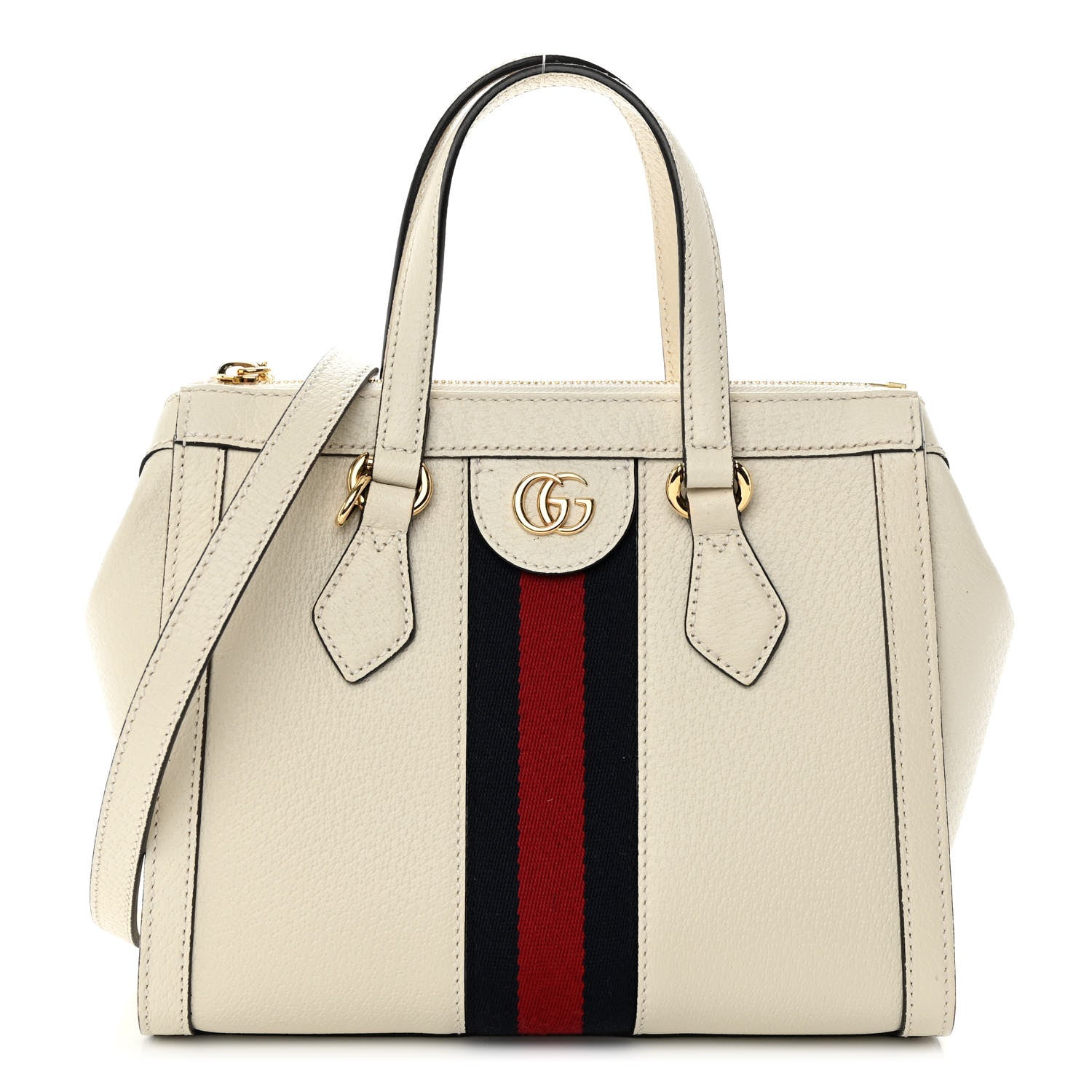 Gucci Textured Calfskin Web Small Ophidia Tote Bag Mystic White 1 of 10