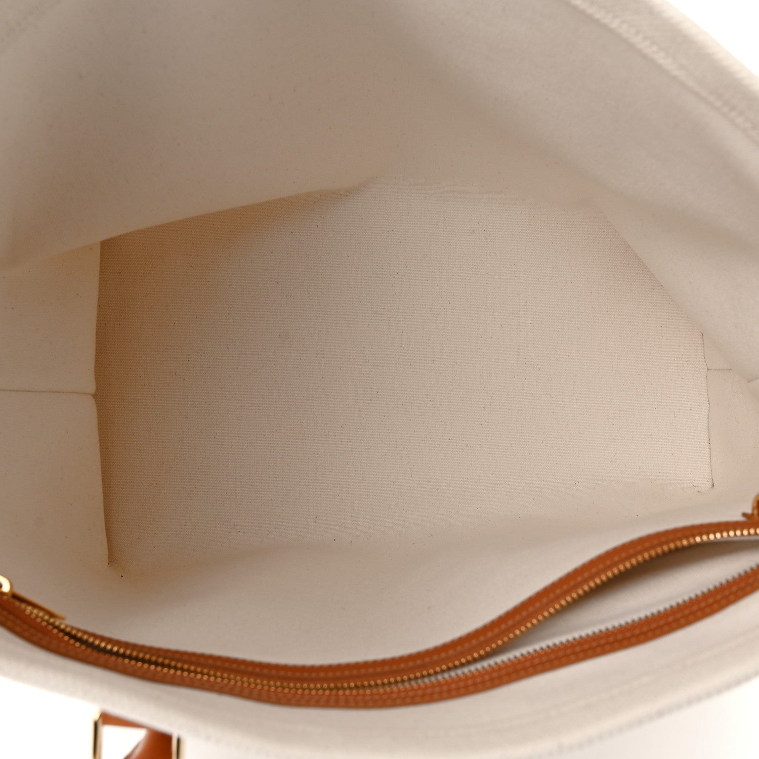 Celine Canvas Calfskin Horizontal Cabas Natural Tan 5 of 11