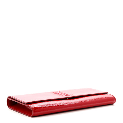 Saint Laurent Textured Patent Monogram Large Belle De Jour Clutch Red 4 of 6
