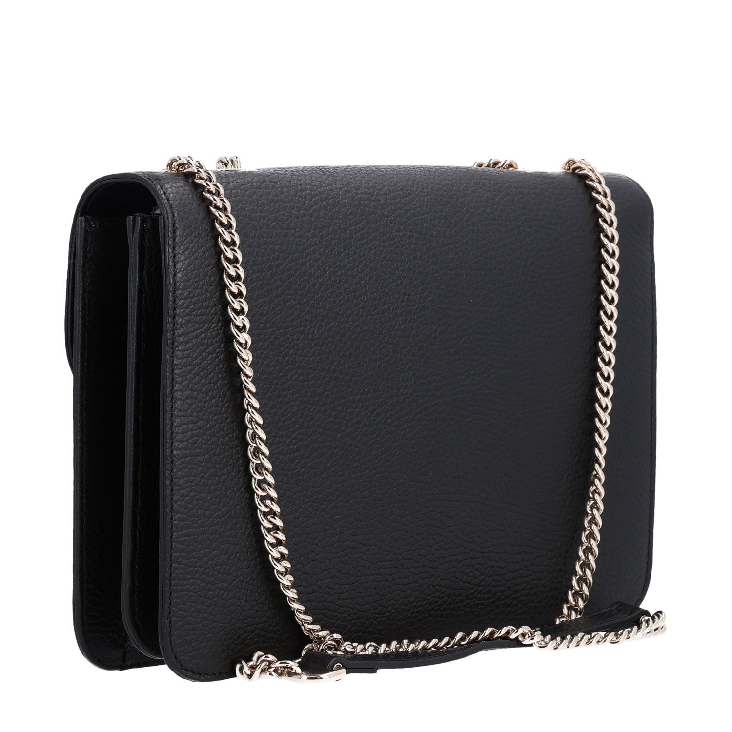 Gucci Dollar Calfskin Interlocking G Shoulder Bag Black 3 of 10