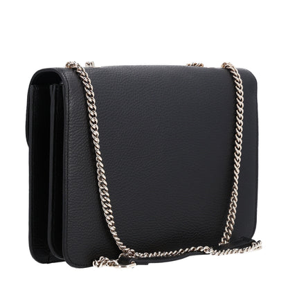 Gucci Dollar Calfskin Interlocking G Shoulder Bag Black 3 of 10