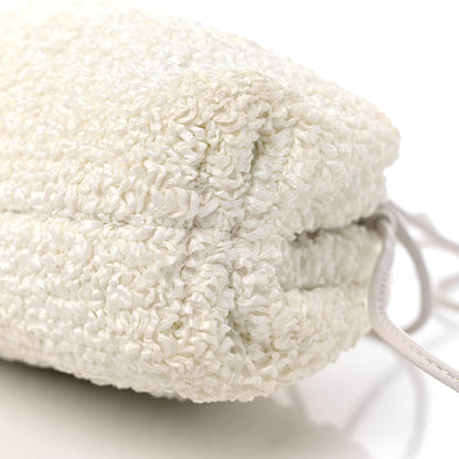 Bottega Veneta Bouclé Curly Raffia The Mini Pouch White Chalk 8 of 10