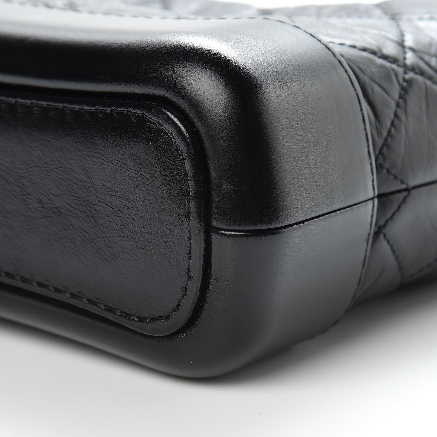 Aged Calfskin Quilted Small Gabrielle Hobo Black