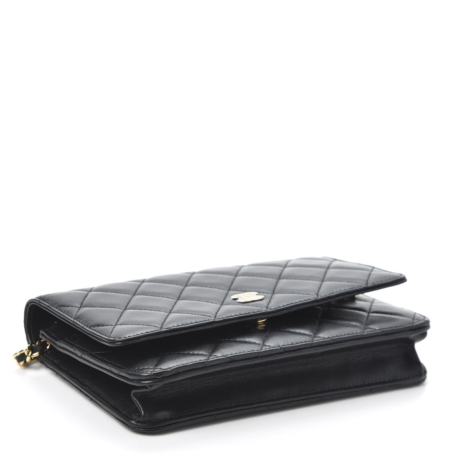 Chanel Lambskin Quilted Wallet On Chain WOC Black 3 of 11