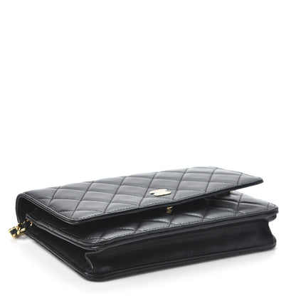 Chanel Lambskin Quilted Wallet On Chain WOC Black 3 of 11