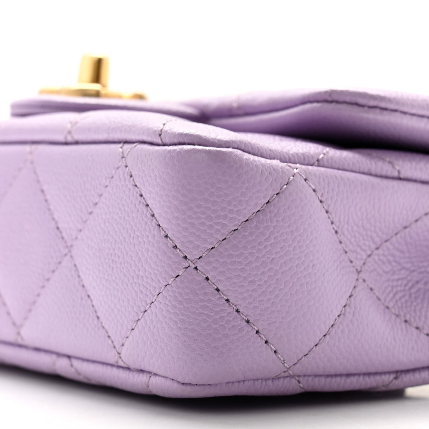 Caviar Quilted Mini Rectangular Sweetheart Flap Lilac