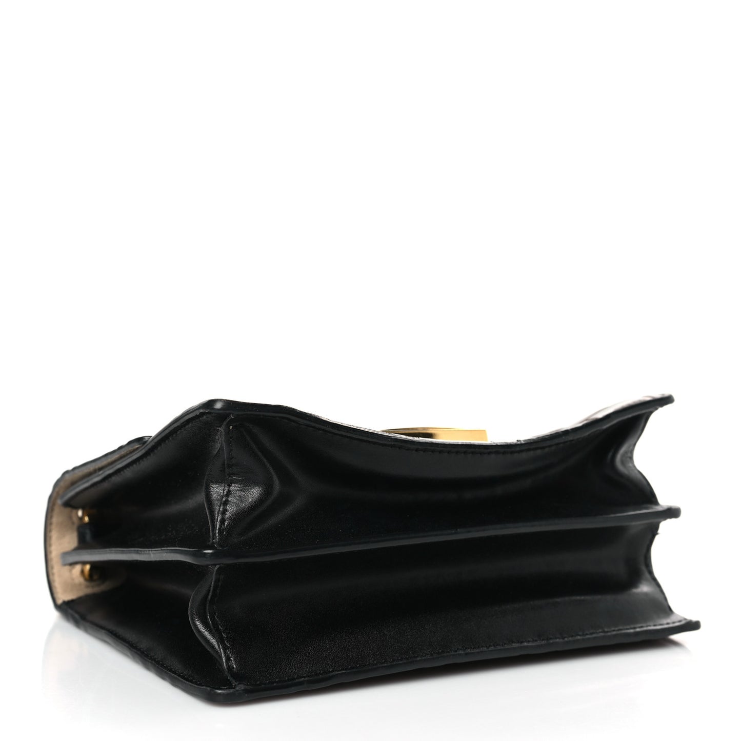 Vitello Liberty Bi-Color FF 1974 Embossed Small Kan U Shoulder Bag Maya Black