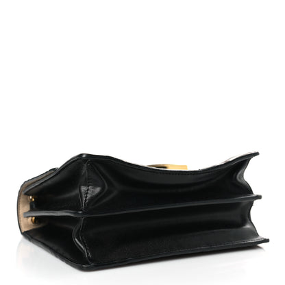 Fendi Vitello Liberty Bi-Color FF 1974 Embossed Small Kan U Shoulder Bag Maya Black 4 of 9