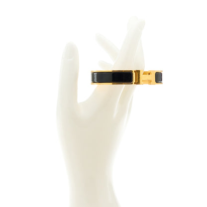 Hermes Enamel Narrow Clic Clac H Bracelet GM Black 2 of 4