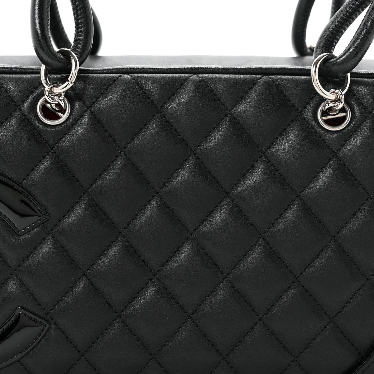 Calfskin Quilted Large Cambon Bowler Black