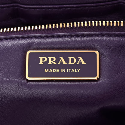 Prada Nappa Soft Padded Logo Embossed Triangle Quilted Shoulder Bag Viola 6 of 12
