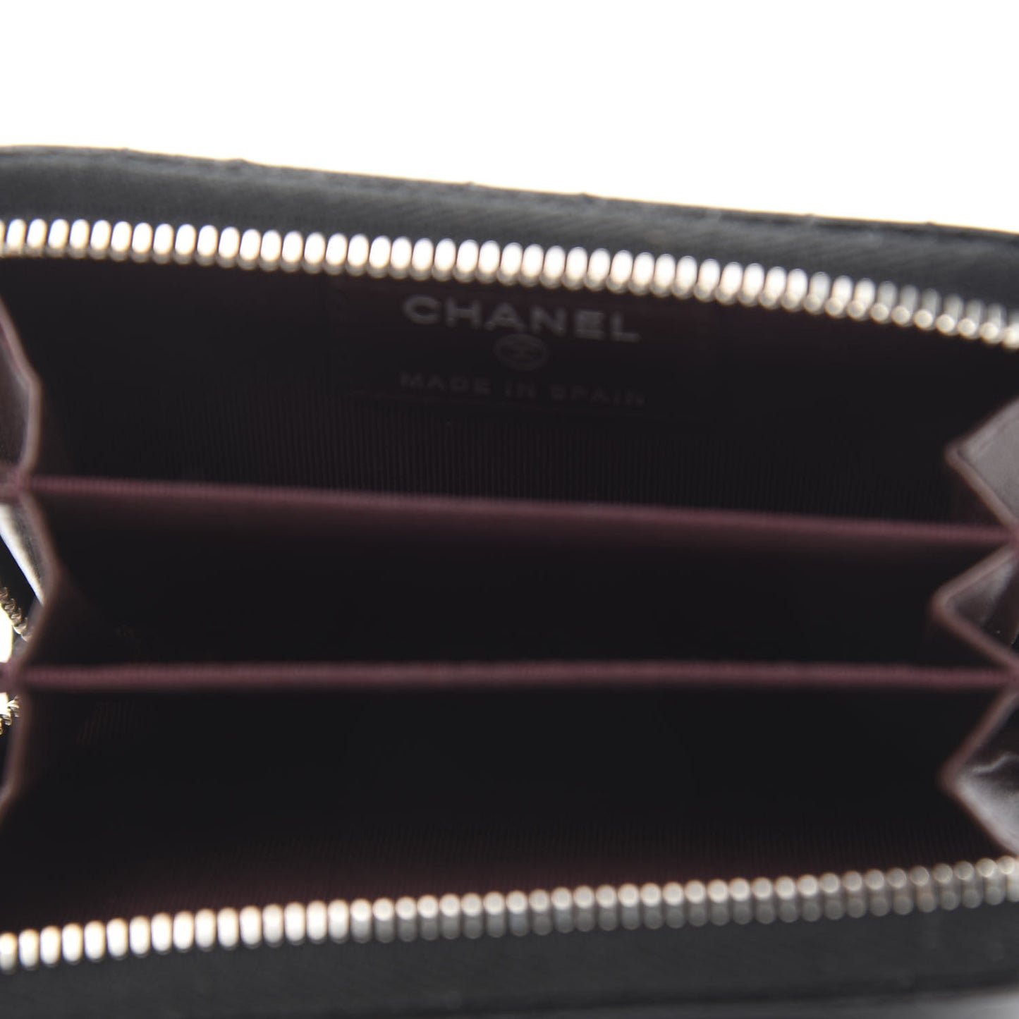 Caviar Quilted Zip Coin Purse Black