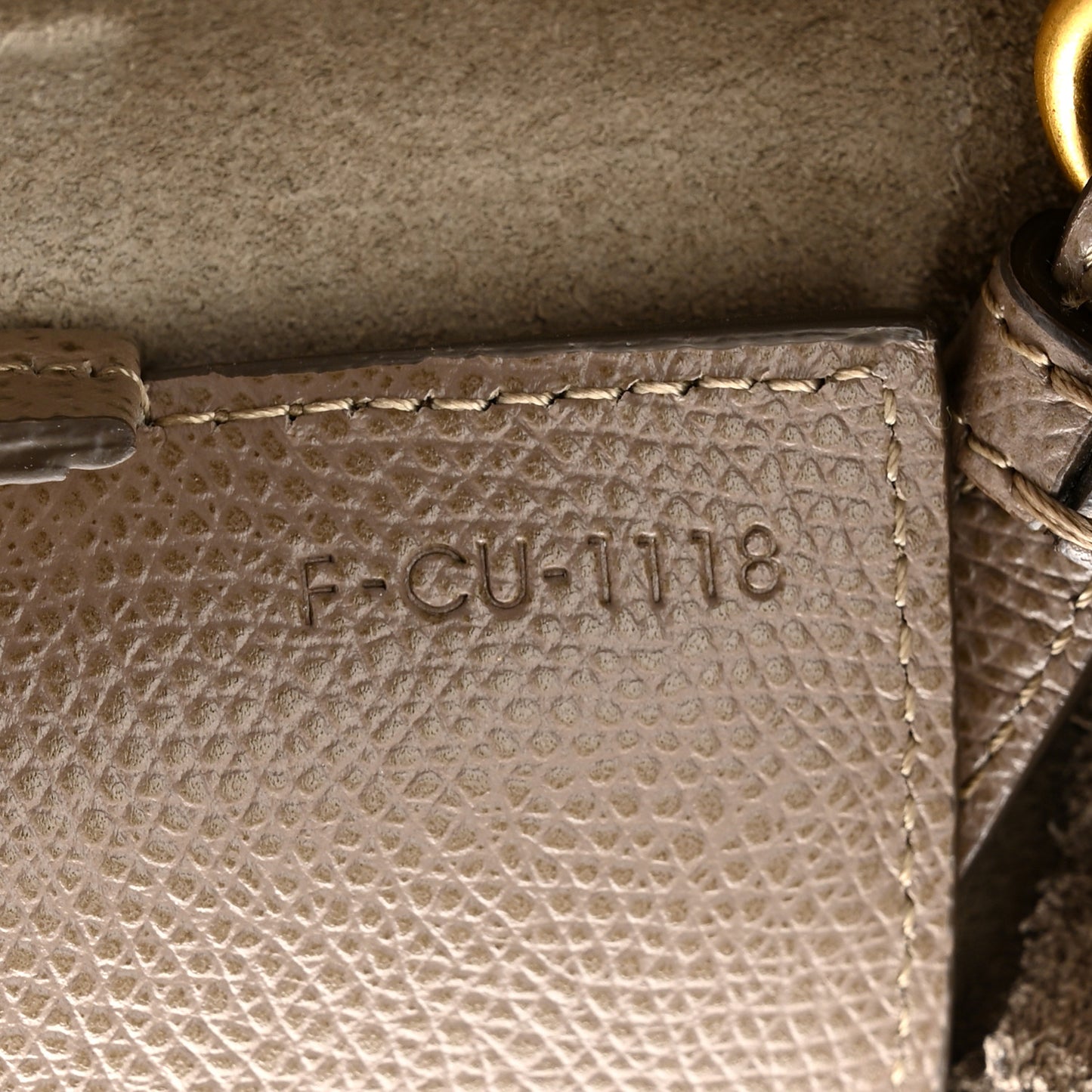 Grained Calfskin Small Vertical Cabas Taupe