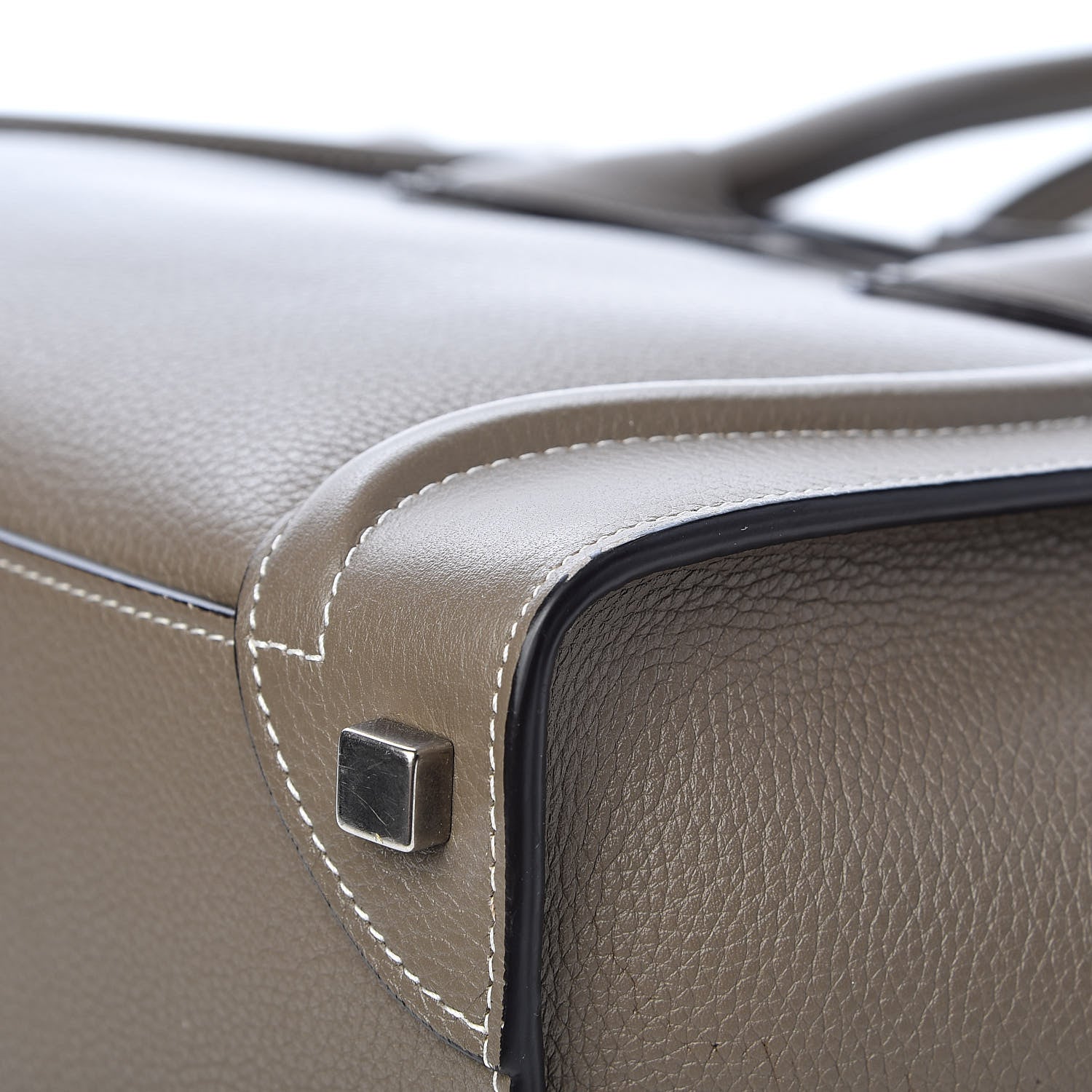Celine Drummed Calfskin Micro Luggage Souris 10 of 14