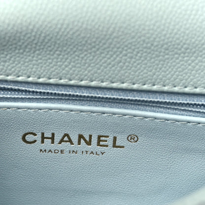 Chanel Caviar Quilted Mini Sweetheart Flap Light Blue 6 of 10