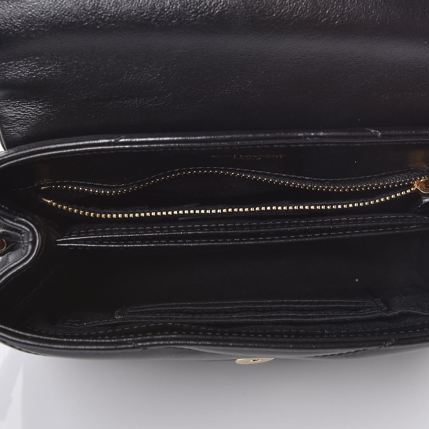 Calfskin Y Quilted Monogram Toy Loulou Crossbody Bag Black