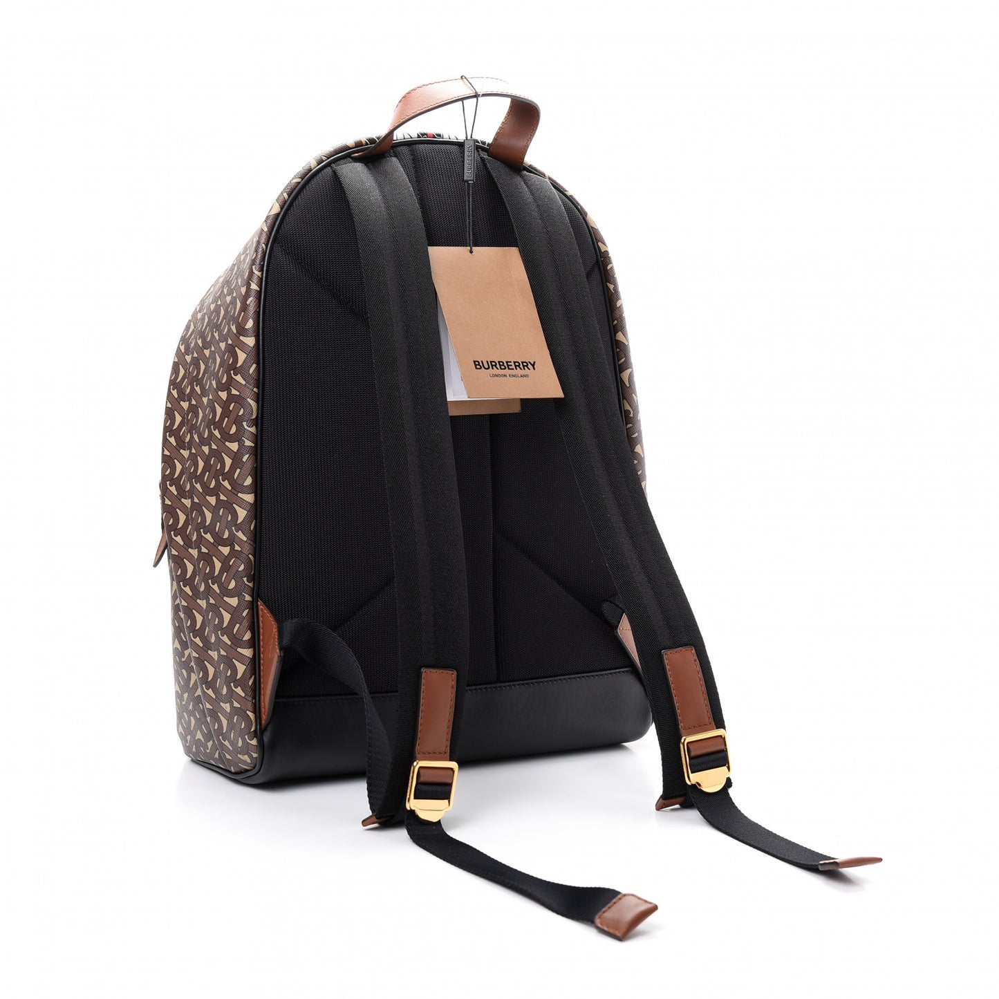 E-Canvas Monogram Stripe Backpack Bridle Brown