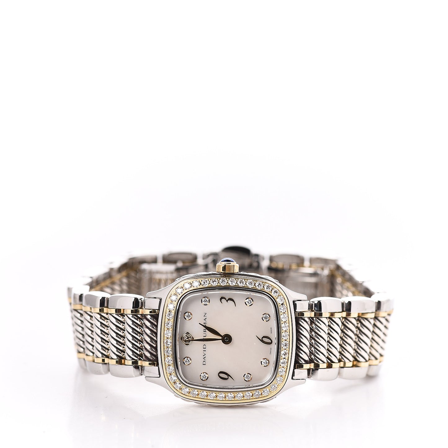 Stainless Steel 18K Yellow Gold Diamond Mother of Pearl 25mm Thoroughbred Quartz Watch