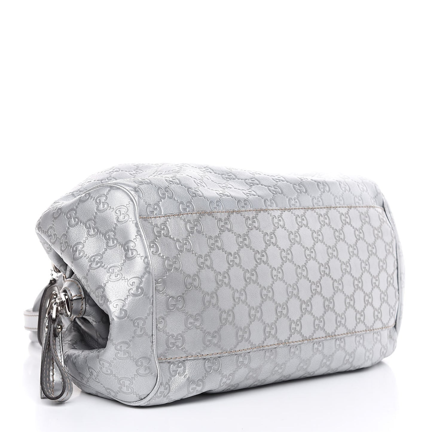 Metallic Guccissima Medium Sukey Boston Silver