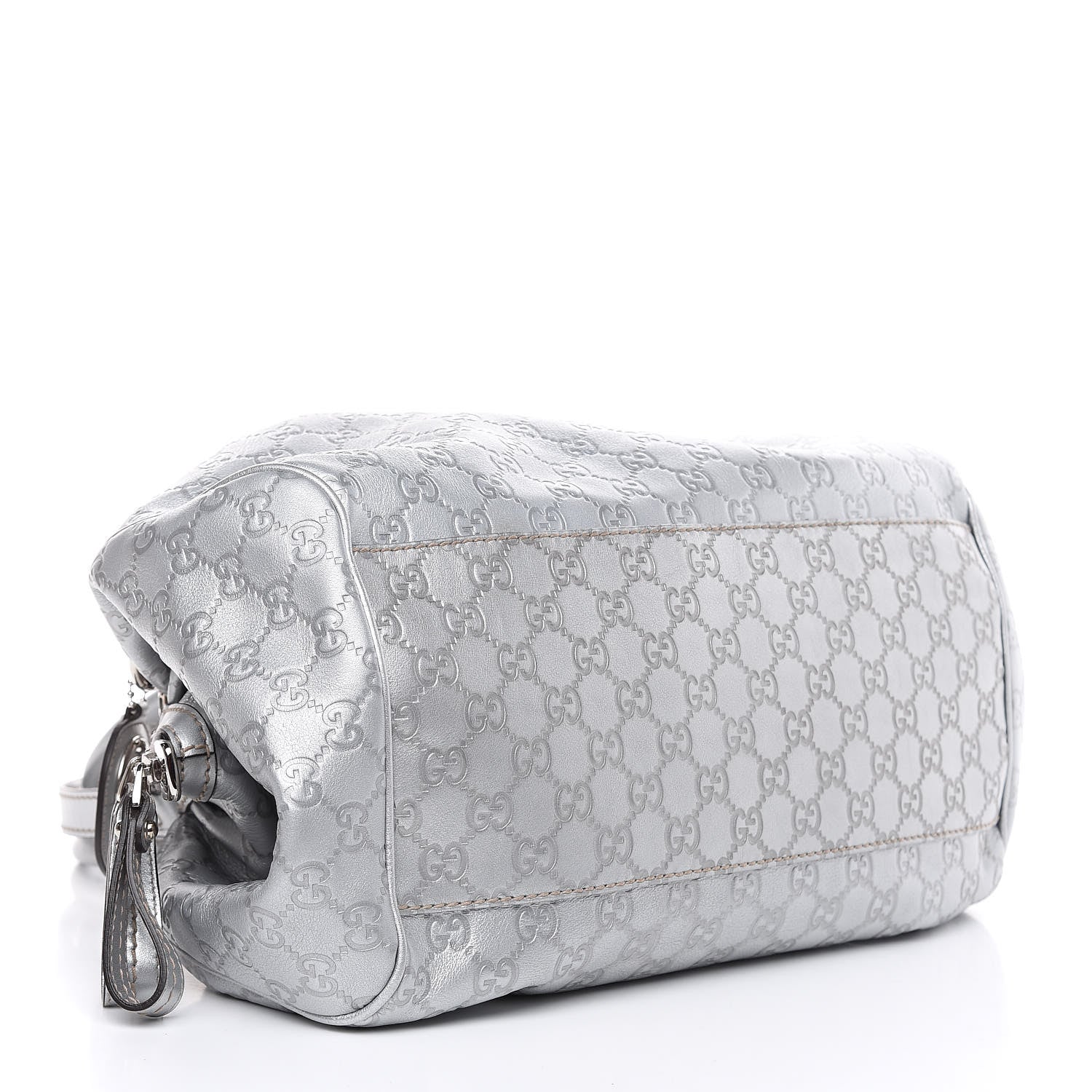 Gucci Metallic Guccissima Medium Sukey Boston Silver 4 of 11
