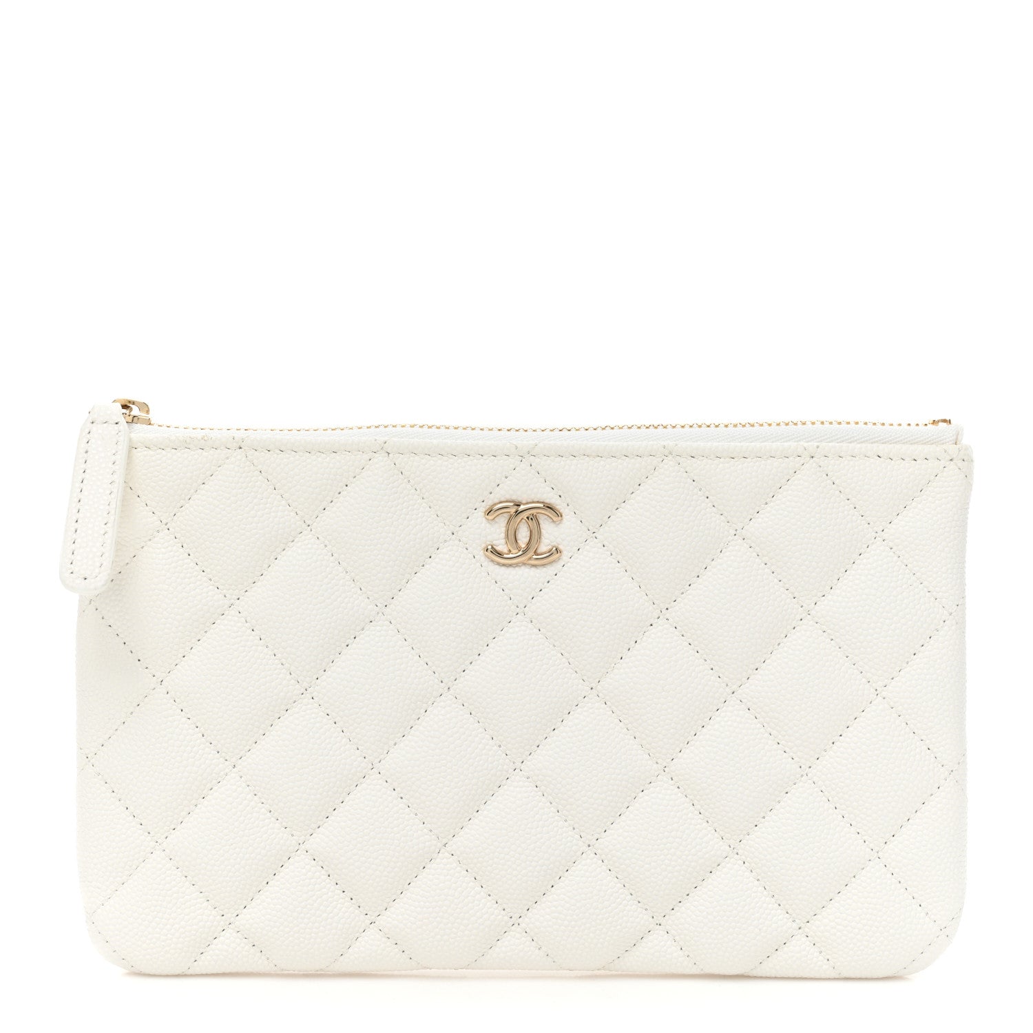 Chanel Caviar Quilted Cosmetic Case White 1 of 10