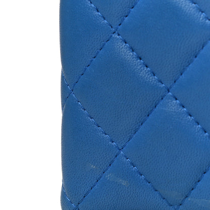 Chanel Lambskin Quilted Card Holder Wallet Blue 16 of 19