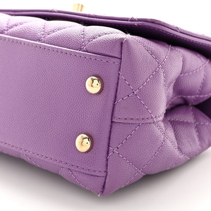 Chanel Caviar Quilted Extra Mini Coco Handle Flap Purple 10 of 10