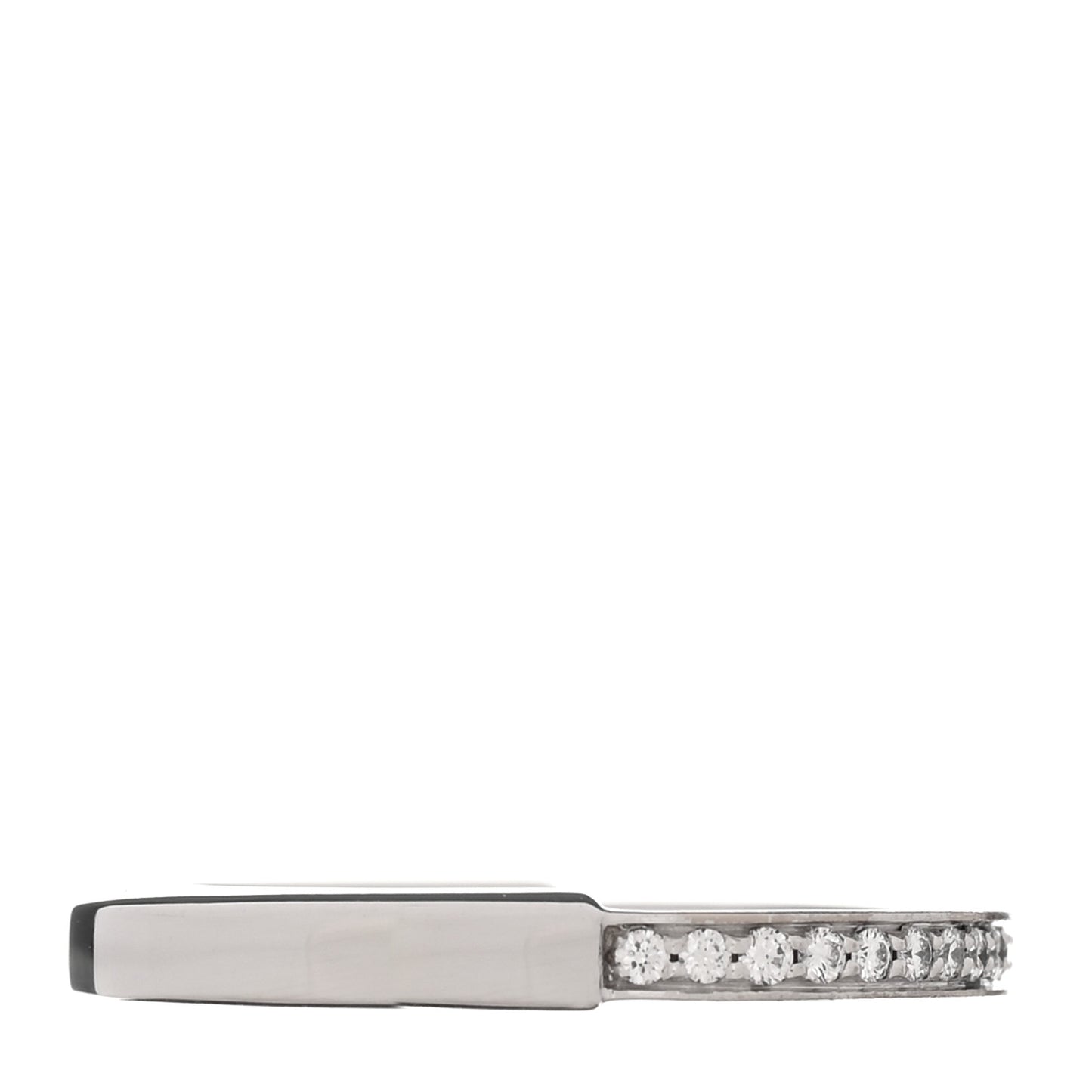 18K White Gold Diamond Lock Ring 54 6.75