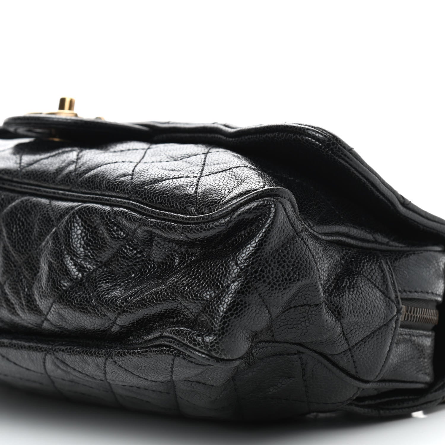 Chanel Crumpled Grained Calfskin Quilted Large Shiva Flap Black 10 of 10
