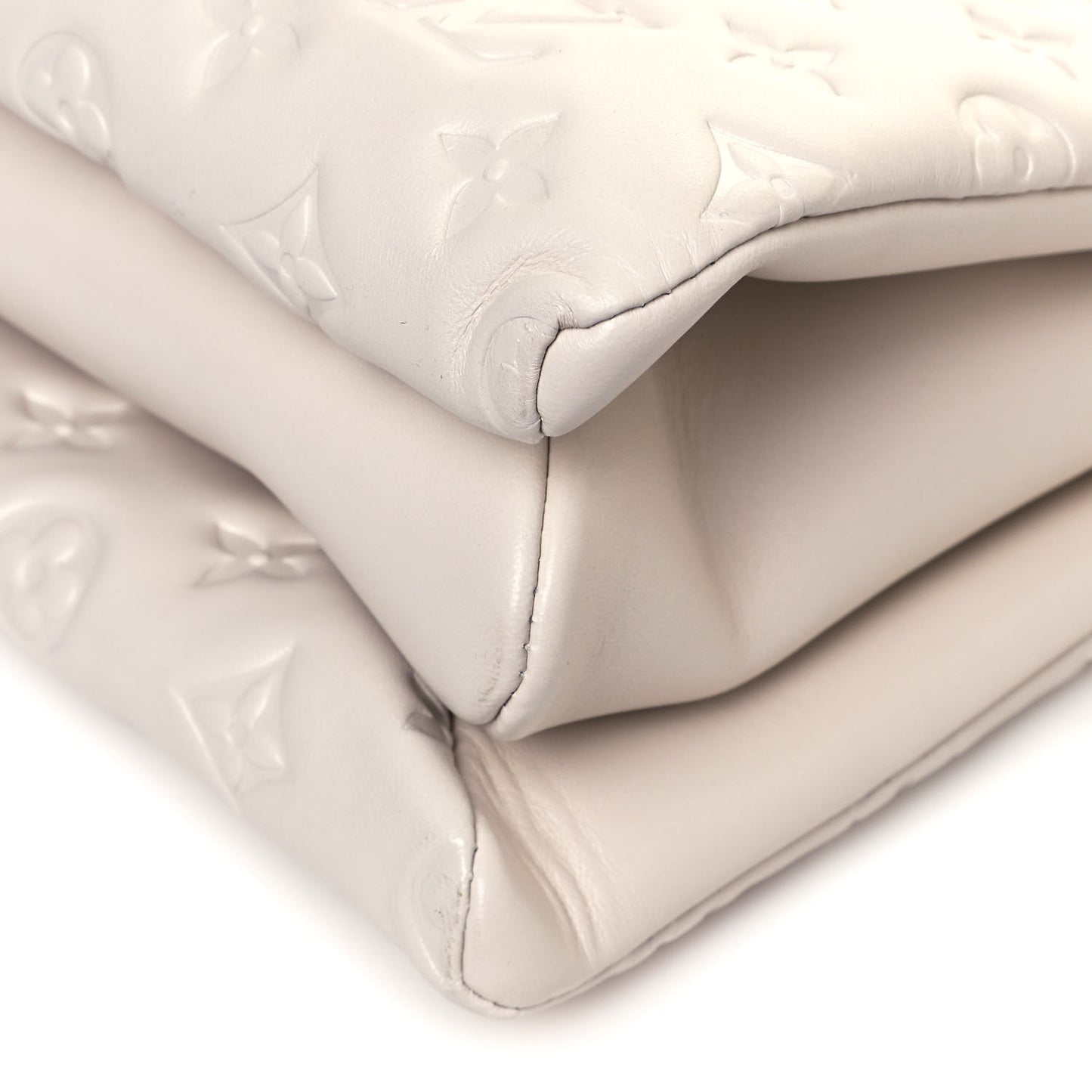 Lambskin Embossed Monogram Coussin PM Beige Cream