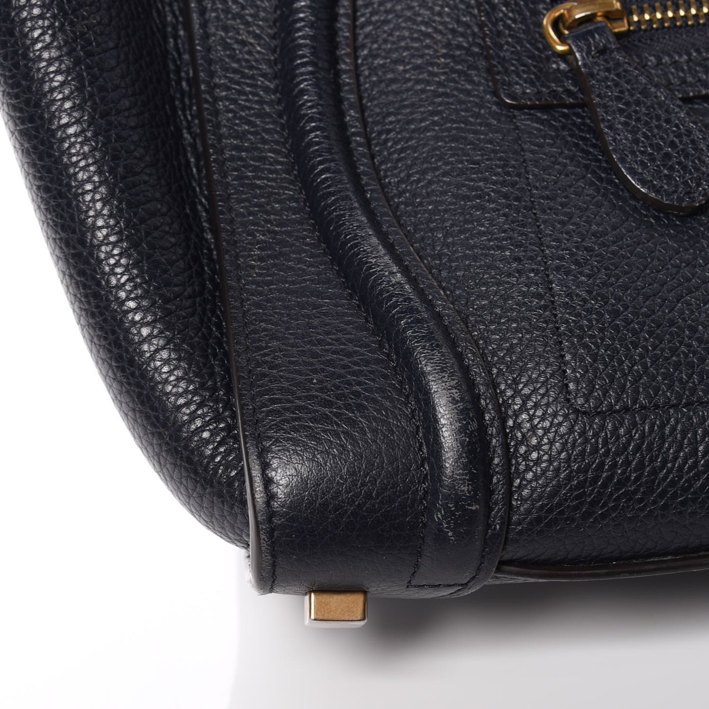 Drummed Calfskin Micro Luggage Midnight