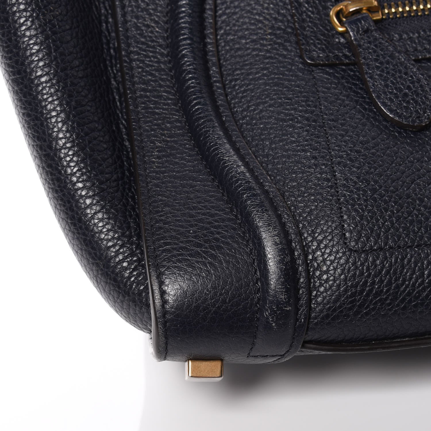 Celine Drummed Calfskin Micro Luggage Midnight 14 of 14
