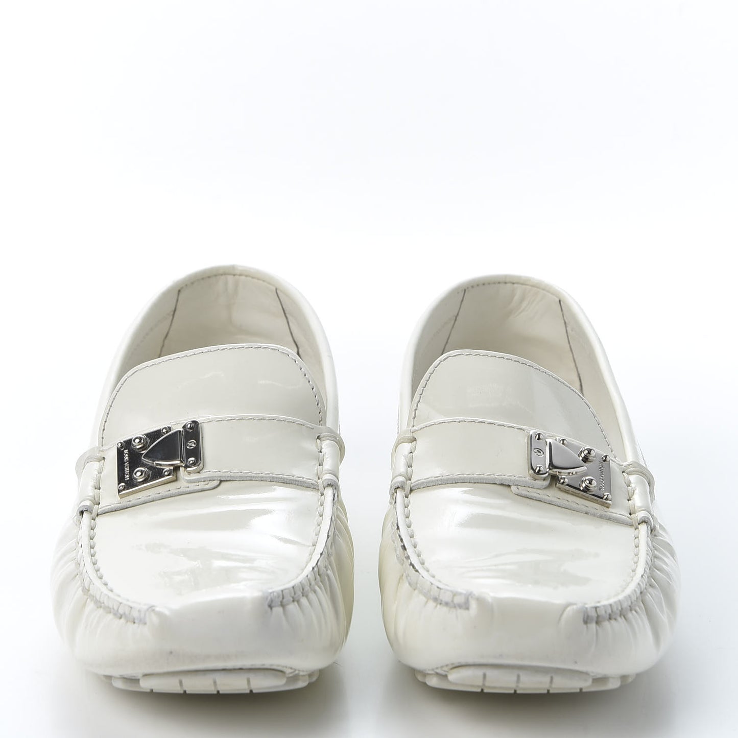 Patent Calfskin Oxford Loafers 37.5 White