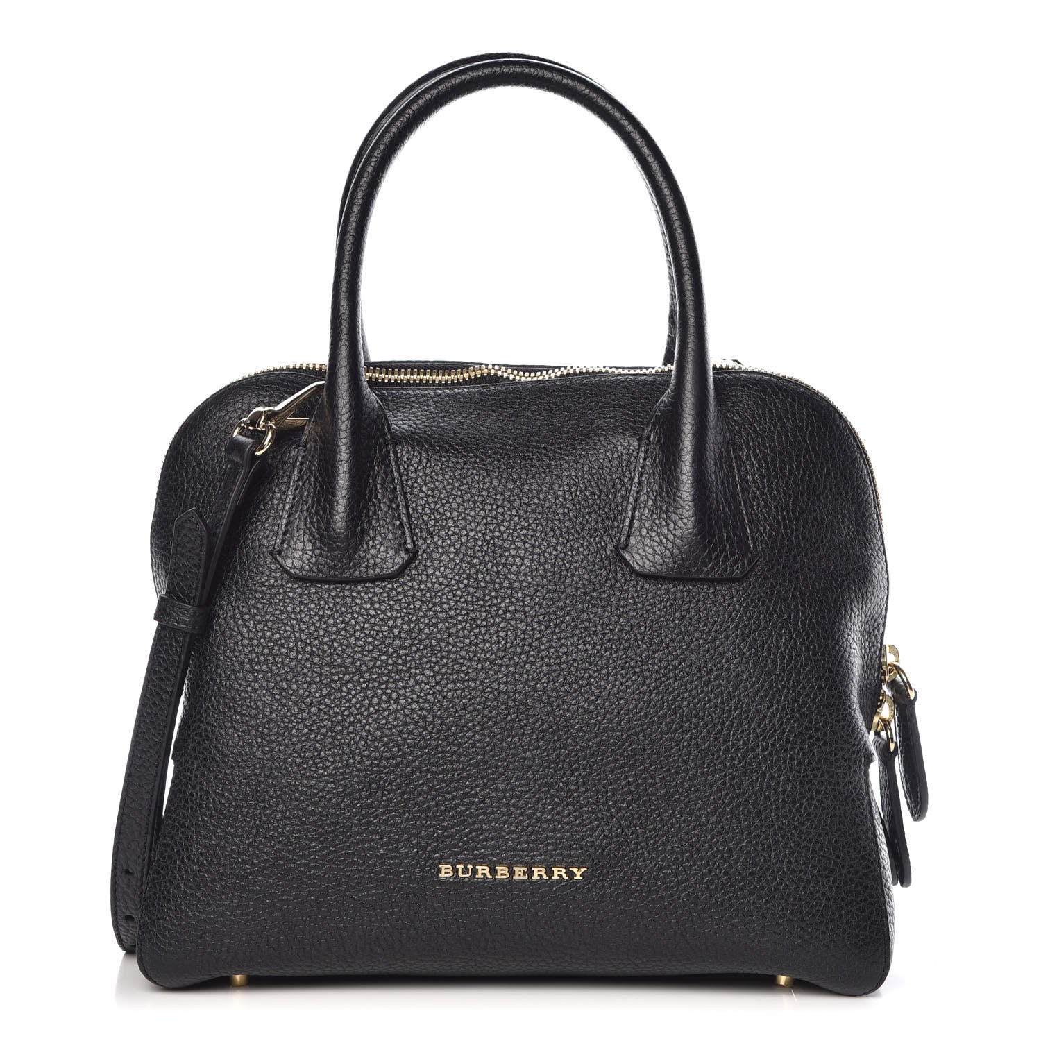 Burberry London Grainy Calfskin Small Greenwood Bowling Bag Black 1 of 13