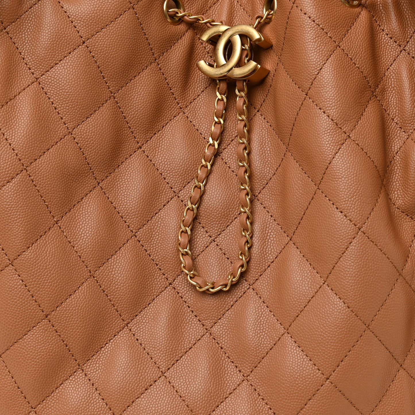 Caviar Quilted Medium Chanel 25 Handbag Brown