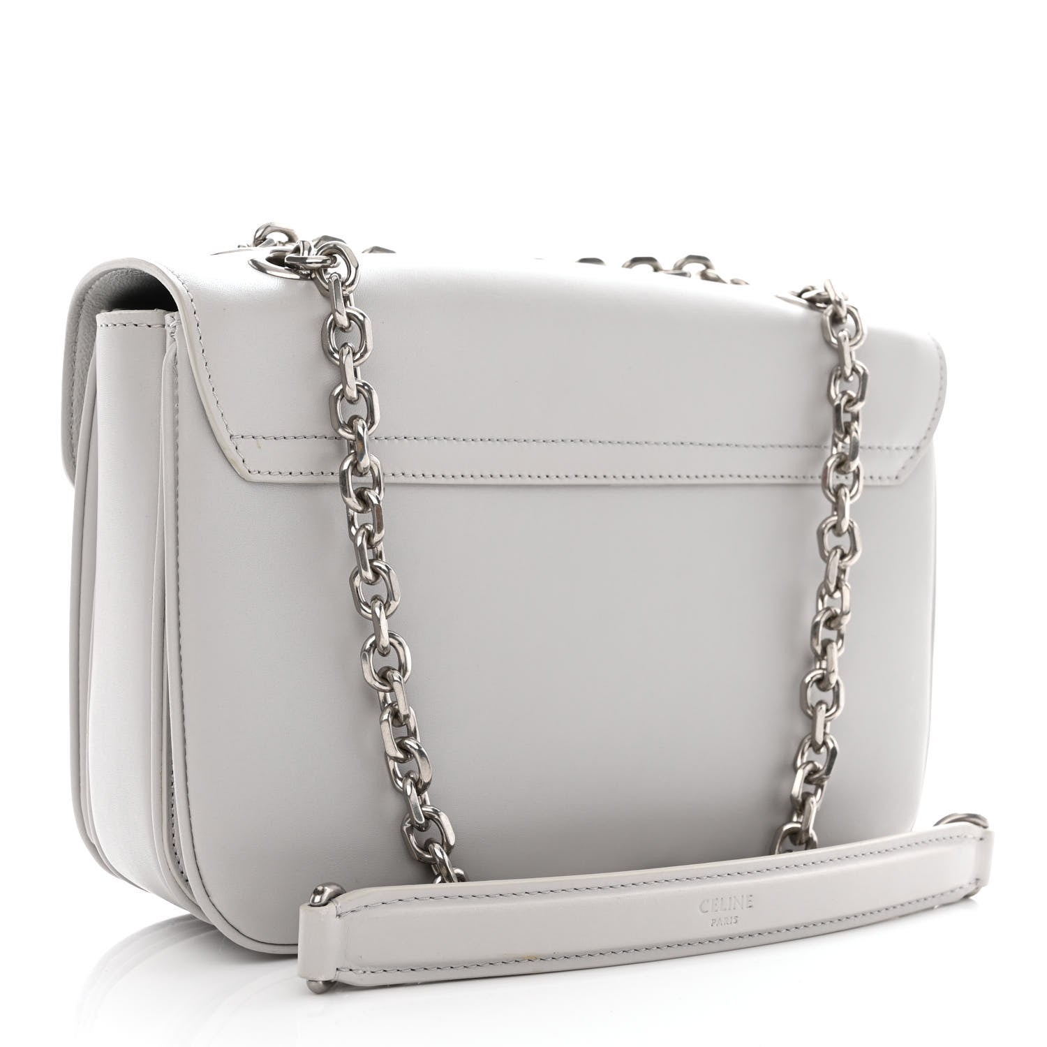 Celine Shiny Calfskin Medium C Bag Pale Grey 3 of 12