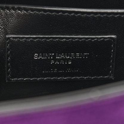 Saint Laurent Suede Patchwork Medium Classic Monogram Kate Satchel Purple 6 of 8