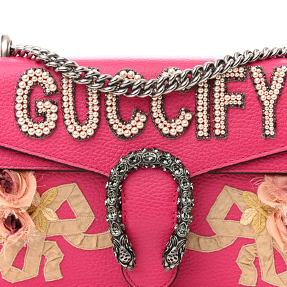 Gucci Pebbled Calfskin Embellished Guccify Small Dionysus Shoulder Bag Rosa 8 of 12