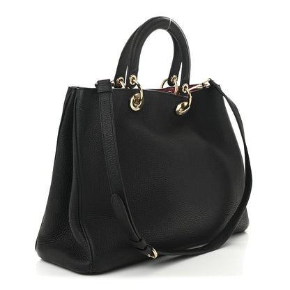 Christian Dior Bullcalf Large Diorissimo Tote Black Rose Indien 4 of 11