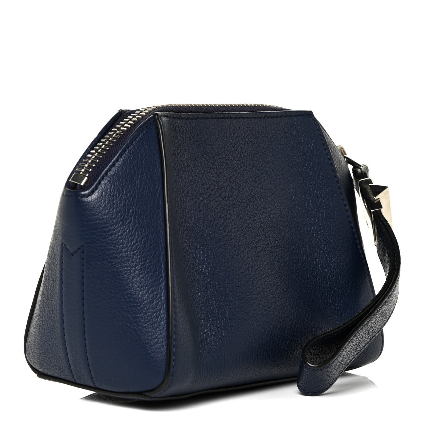 Sugar Goatskin Small Antigona Beauty Wristlet Navy