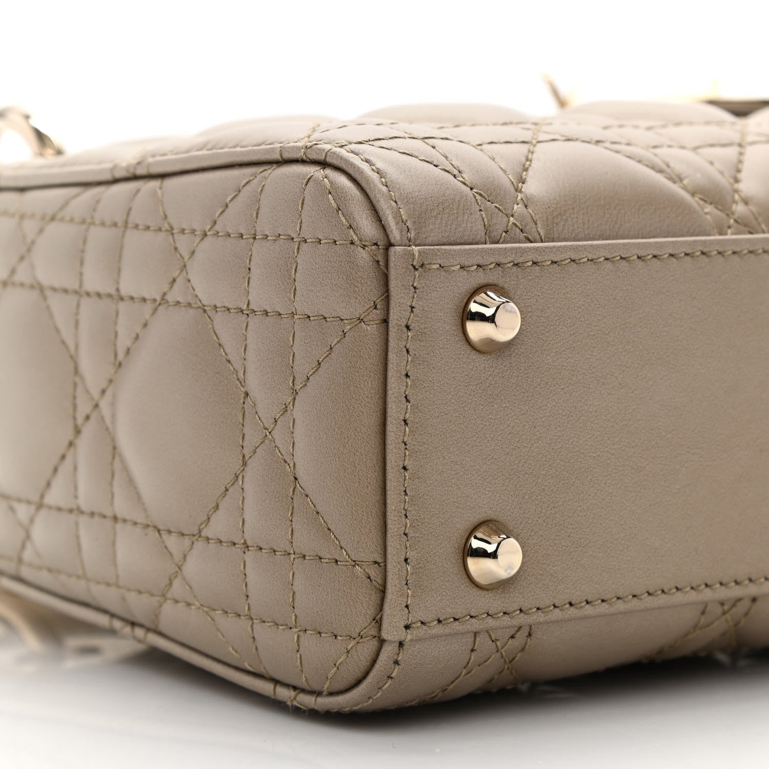 Christian Dior Metallic Lambskin Cannage Mini Lady Dior Gold 8 of 10