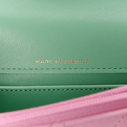 Chanel Lambskin Quilted Flap Phone Holder With Chain Pink Green 7 of 12