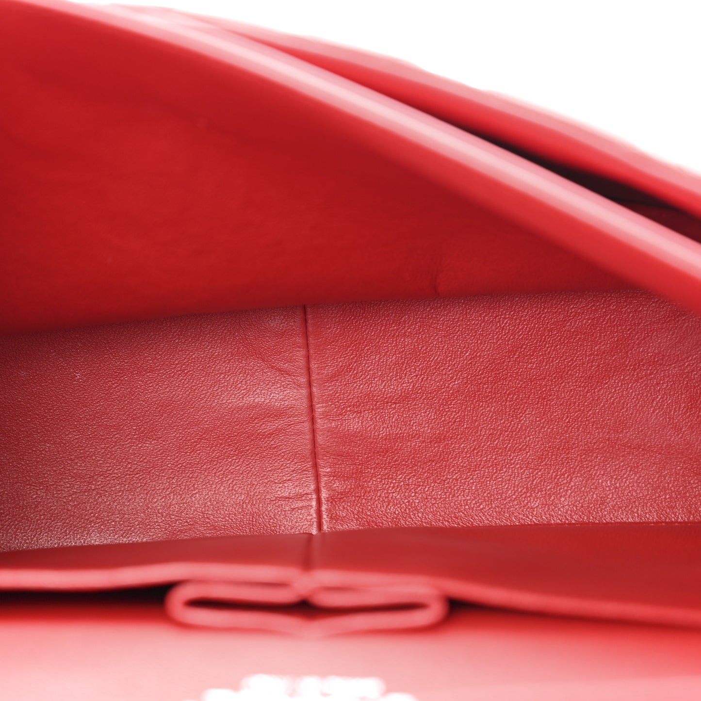Patent Quilted Jumbo Double Flap Dark Red