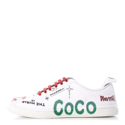 Chanel x Pharrell Williams Mens Canvas Sneakers 43 White 1 of 11