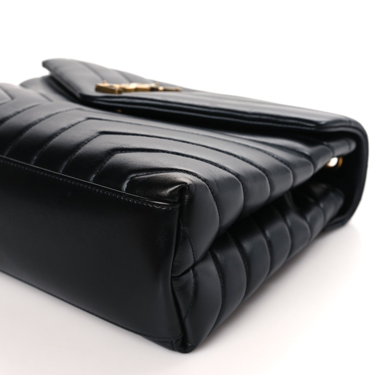 Saint Laurent Calfskin Y Quilted Monogram Medium Loulou Chain Satchel Black 9 of 9