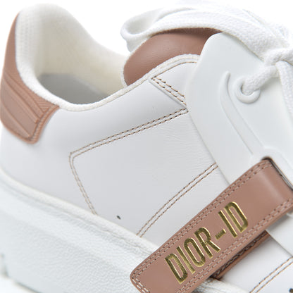 Christian Dior Calfskin Bi-Color Dior-ID Platform Sneakers 37 White Nude 9 of 10
