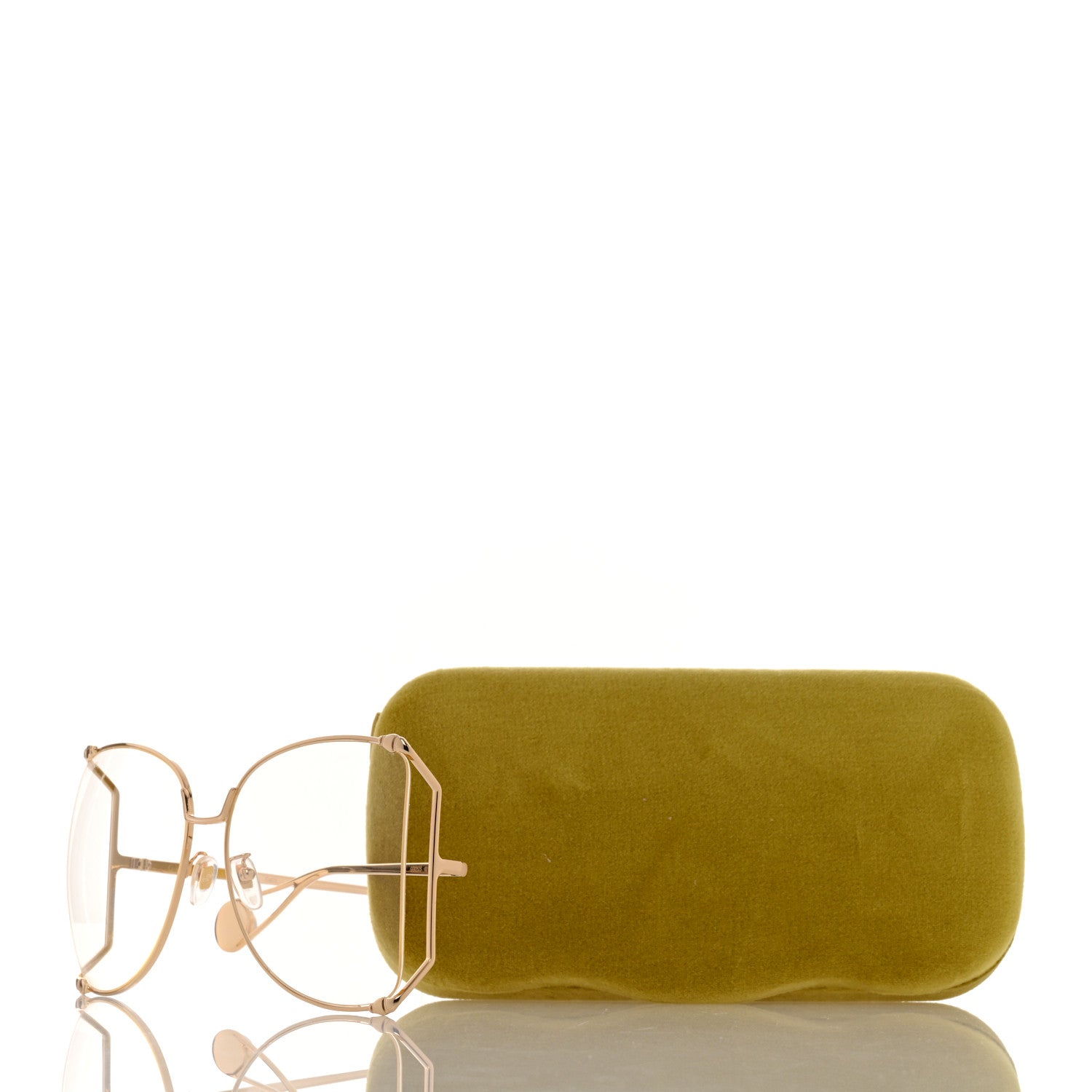 Gucci Metal Oversized Round Sunglasses GG0252S Gold 9 of 9