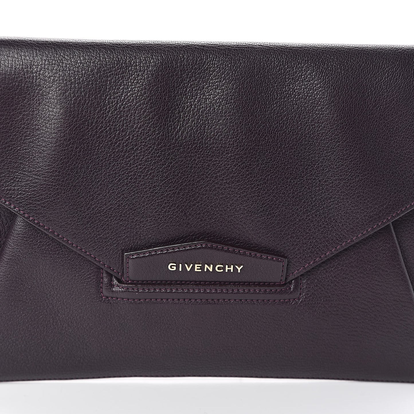 Sugar Goatskin Medium Antigona Envelope Clutch Aubergine