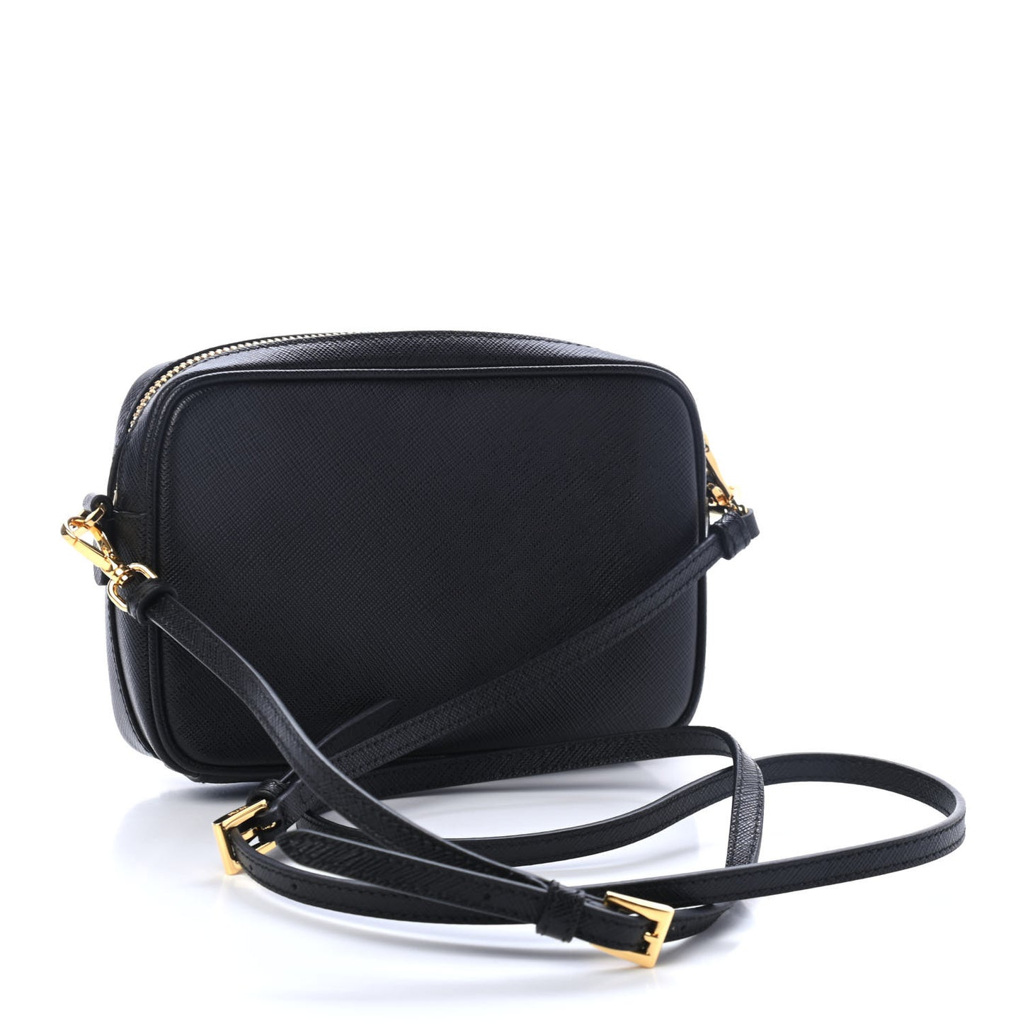 Saffiano Lux Camera Crossbody Bag Black