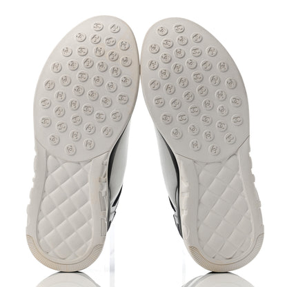 Chanel Lycra Womens CC Sneakers 36 White Black 7 of 7
